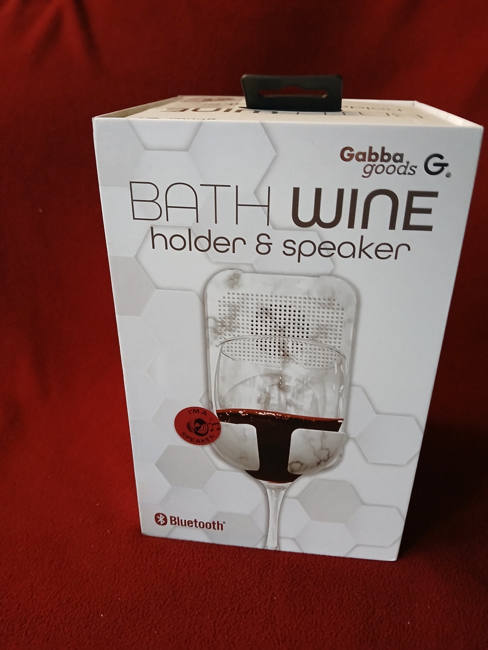 White Bath Wine Holder & Bluetooth Speaker, New/Unopened